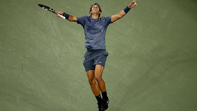 Nadal celebra su victoria en el US Open 2013.
