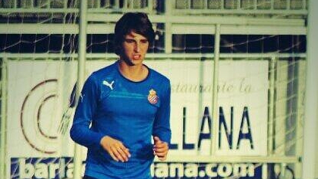 Sarmiento en un entrenamiento con el Espanyol.