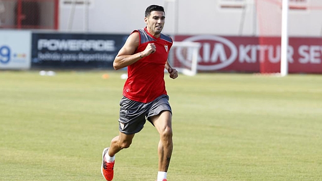 Reyes, durante el ltimo entrenamiento del Sevilla.