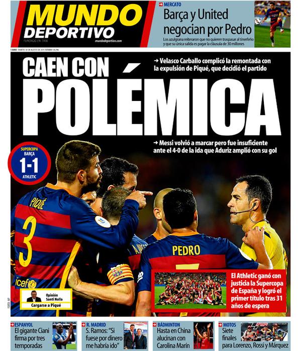 Portadas de los periódicos deportivos de España y Europa hoy Martes, 18 de  agosto de 2015 