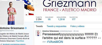 Griezmann pidi penalti para el Mnaco en las redes sociales