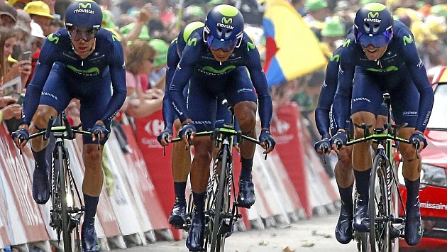 Imagen del Movistar en la contrarreloj por equipos del pasado Tour de Francia