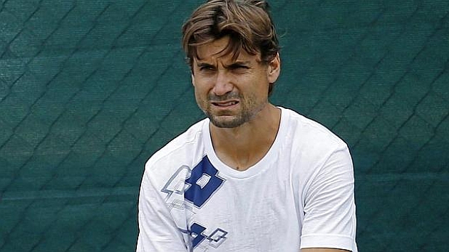 David Ferrer (33), durante un entrenamiento en Wimbledon.