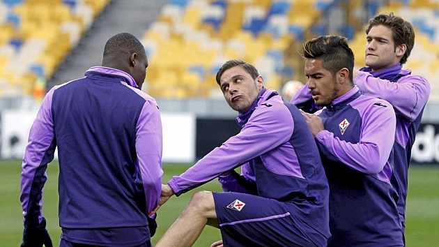 Joaqun, bromeando durante un entrenamiento con la Fiorentina | Foto: RTRPIX