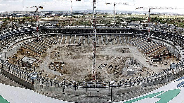 Panormica de las obras en el que ser el nuevo estadio del Atltico