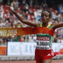 Mare Dibaba, primer oro para el maratn femenino etope