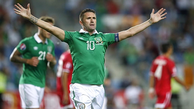 Keane celebra uno de sus tantos.