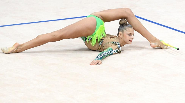 Aleksandra Soldatova, tercera gimnasta rusa, en accin. Foto: AFP