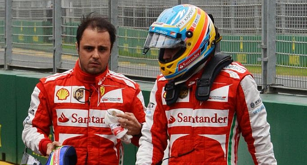 Massa y Alonso, durante su etapa en Ferrari