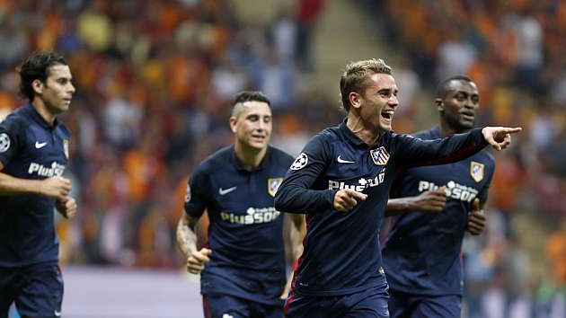 Antoine Griezmann celebra uno de los tantos ante el Galatasaray / FOTO: BEATRIZ GUZMAN