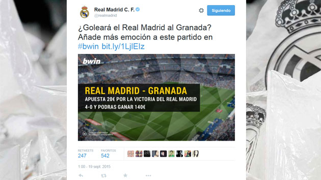 El tweet que indign al Granada: Golear el Real Madrid?