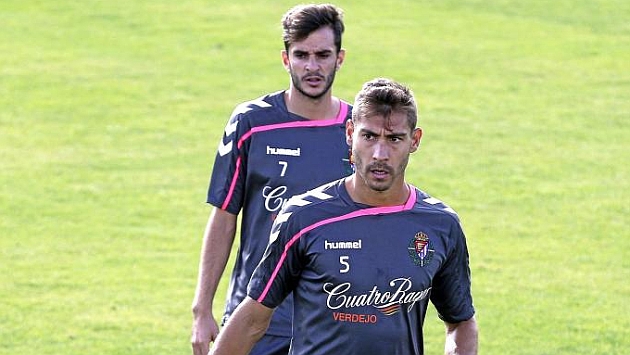 Samuel en un entrenamiento del Valladolid.