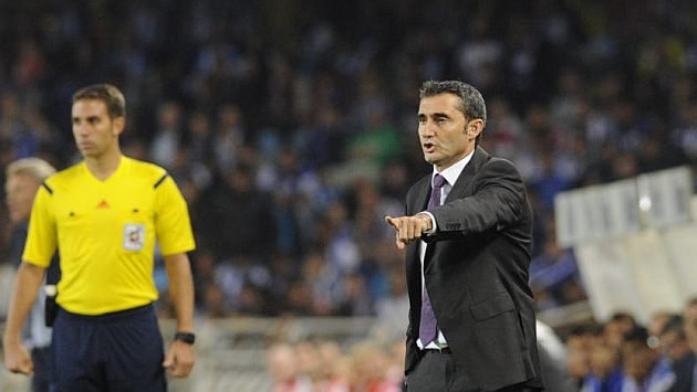 Ernesto Valverde, durante el partido ante la Real Sociedad / FOTO: JUAN ECHEVERRIA