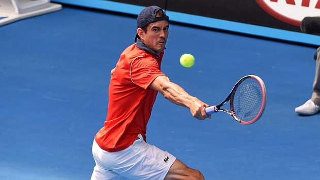 Guillermo Garca-Lpez durante un partido en el Open de Australia esta temporada.