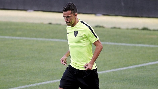 Fabio Ricardo Gomes Fonseca, ms conocido como Espinho, en un entrenamiento del Mlaga.