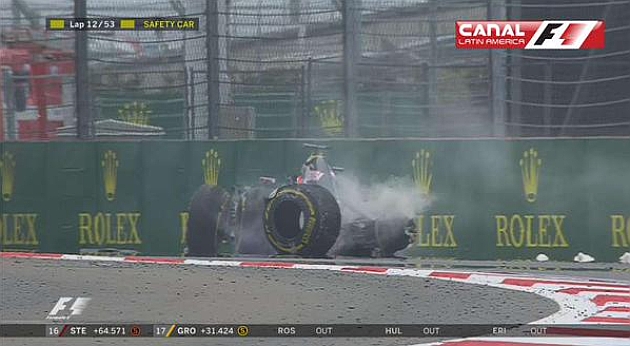 Accidente de Grosjean y Rosberg K.O.