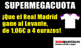 La Supermegacuota del Real Madrid vs Levante!