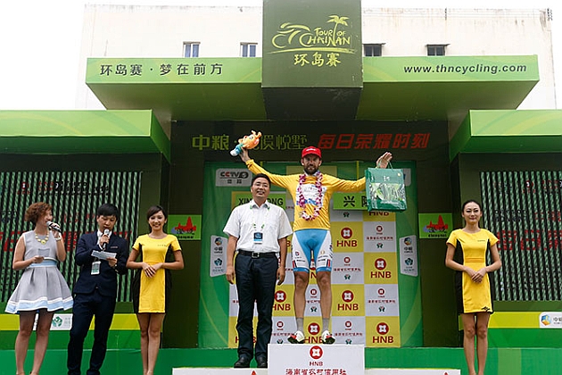 Andrea Palini, lder tras la segunda etapa del Tour de Hainan 2015. / Afp