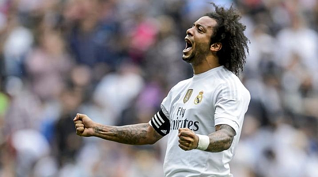 Marcelo celebra su gol ante el Levante