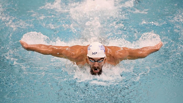 Phelps durante una de las pruebas de la Series Arena Pro Swim 2015