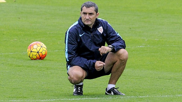 Valverde, en un entrenamiento del Athletic.