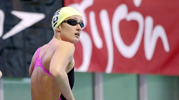 Mireia Belmonte, antes de lanzarse a nadar los 1.500 m libre