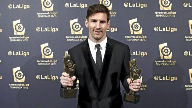 Messi antes de la gala de la Liga