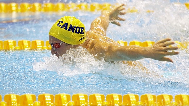 Carlos Peralta, en los recientes Campeonatos de Espaa de invierno en piscina corta.