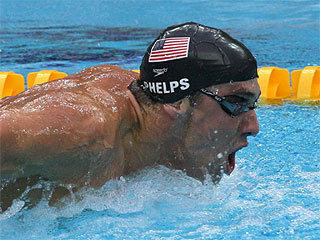 Michael Phelps, en un momento de la final de los 200 metros mariposa (Foto: AFP)