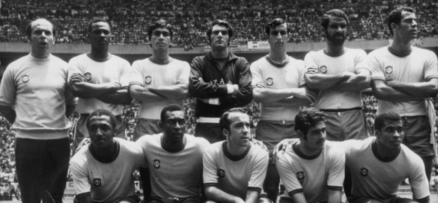 Parte del equipo de Brasil en el Mundial de 1970.
