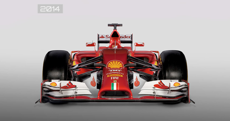 Vista de frente del Ferrari de 2014