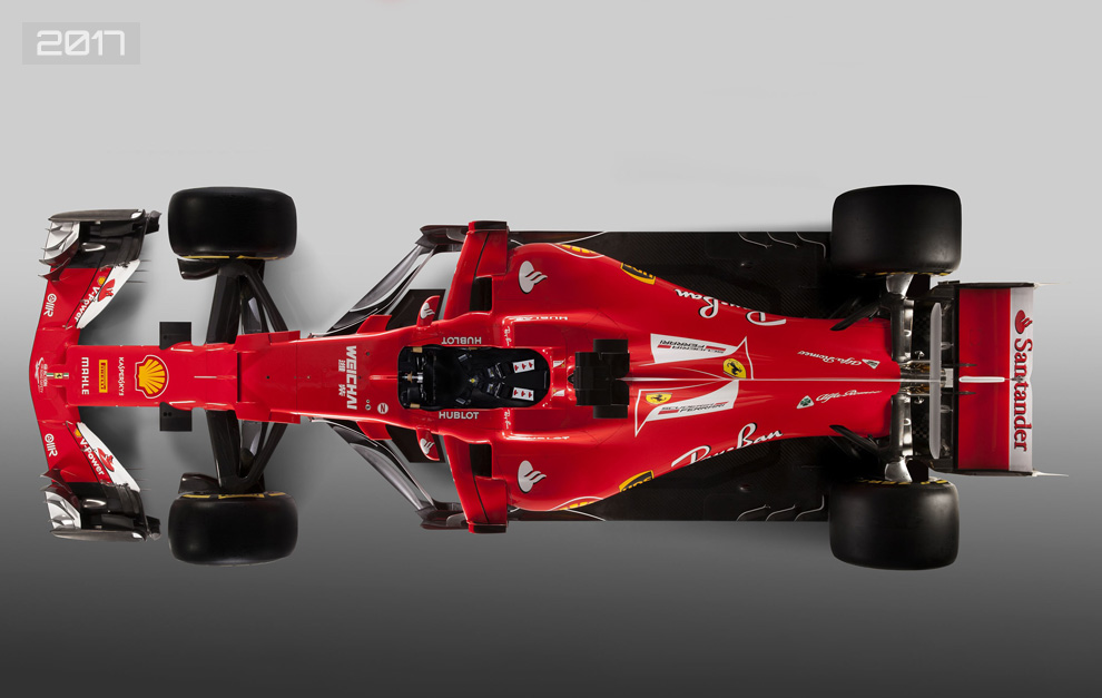 Vista cenital del Ferrari 2017