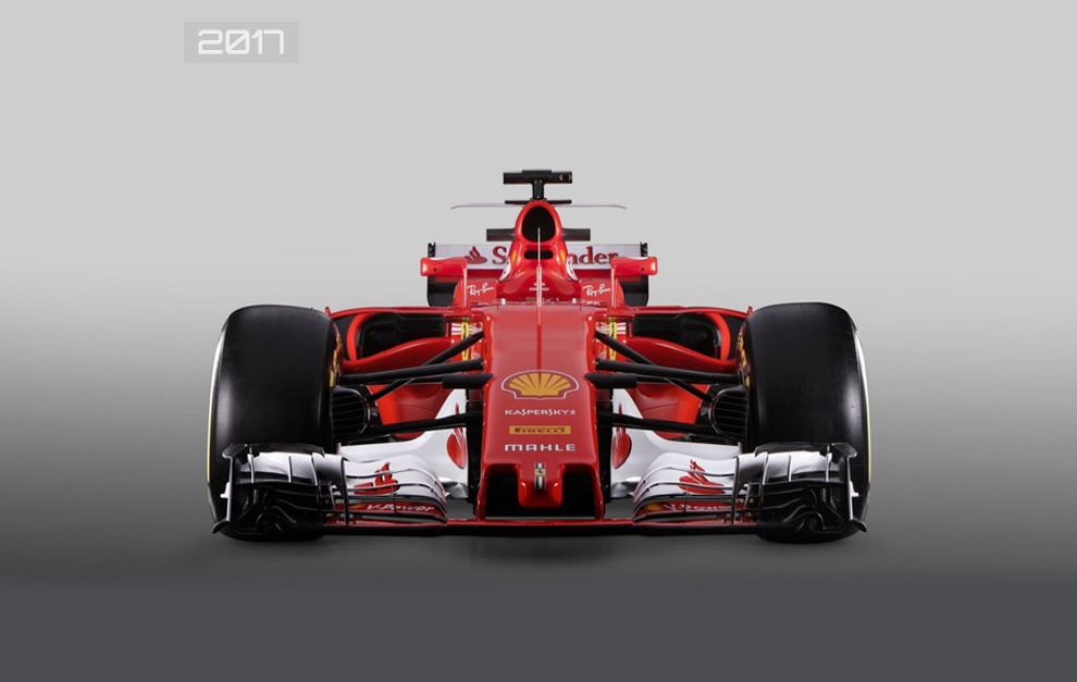 Vista de frente del Ferrari 2017