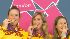 Echegoyen, Toro y Pumariega. Londres 2012. Medalla de oro en vela, Elliott 6 femenino
